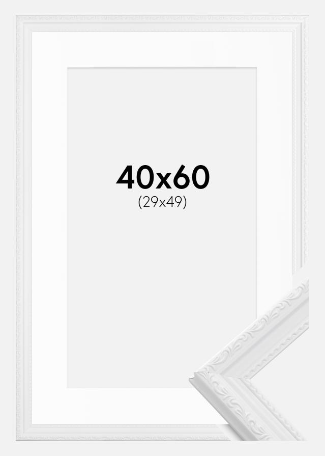 Ramme Abisko Hvid 40x60 cm - Passepartout Hvid 30x50 cm