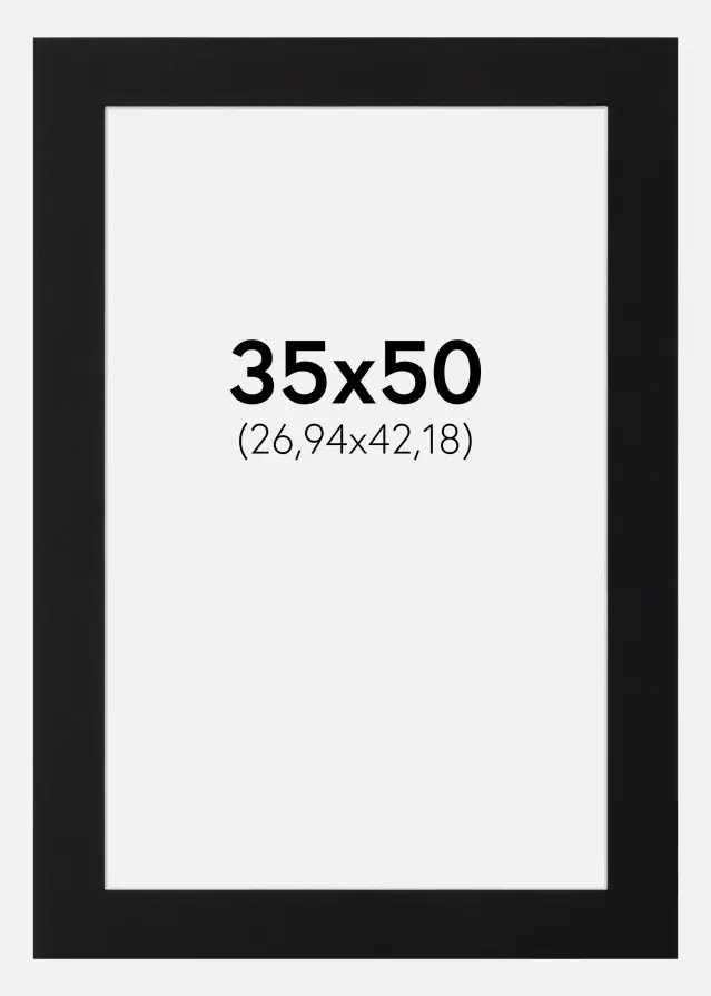 Passepartout Sort Standard (Hvid Kerne) 35x50 cm (26,94x42,18)