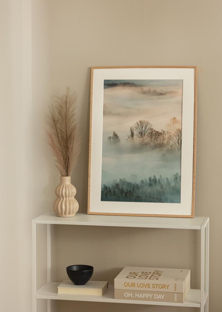 Ramme Tynd Eg 40x60 cm - Passepartout Hvid 25x50 cm