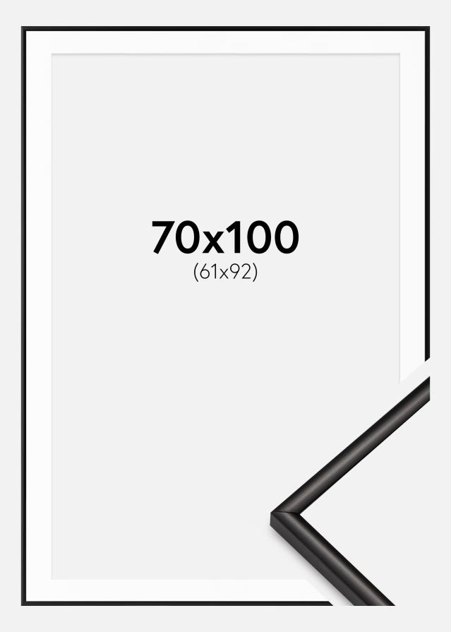 Ramme Scandi Matt Sort 70x100 cm - Passepartout Hvid 62x93 cm