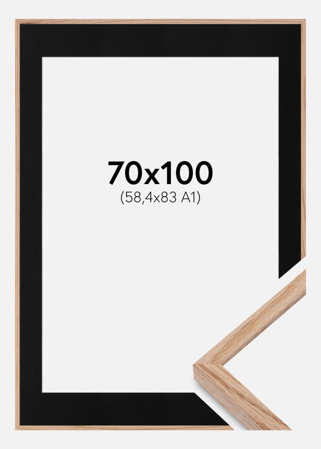 Ramme E-Line Eg 70x100 cm - Passepartout Sort 59,4x84 cm (A1)