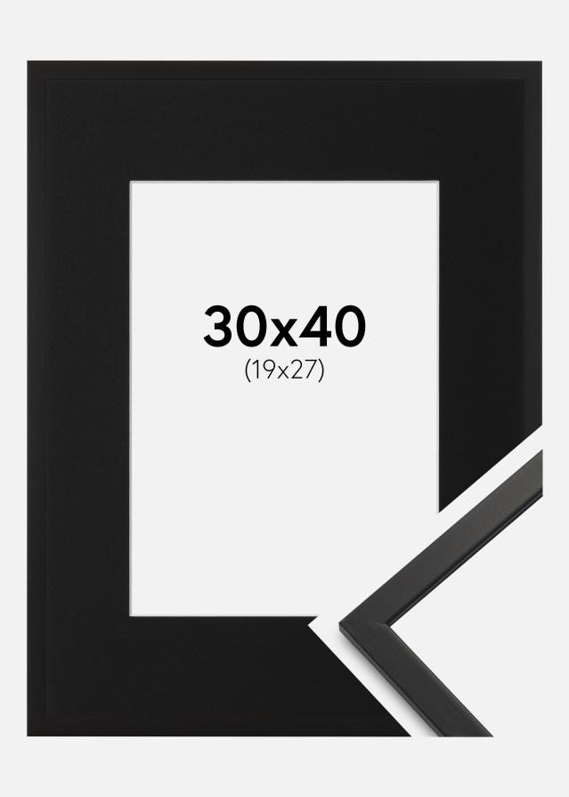 Ramme Edsbyn Sort 30x40 cm - Passepartout Sort 20x28 cm