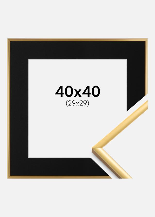 Ramme New Lifestyle Shiny Gold 40x40 cm - Passepartout Sort 30x30 cm