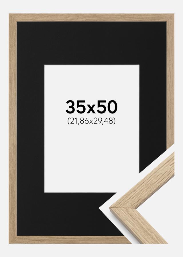 Ramme Stilren Eg 35x50 cm - Passepartout Sort 9x12 inches