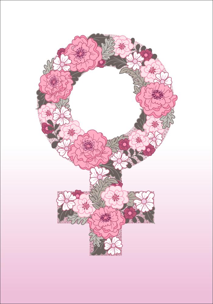 Feminist flower pink Plakat
