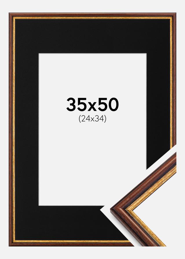Ramme Horndal Brun 35x50 cm - Passepartout Sort 25x35 cm