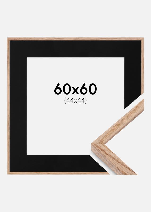 Ramme E-Line Eg 60x60 cm - Passepartout Sort 45x45 cm