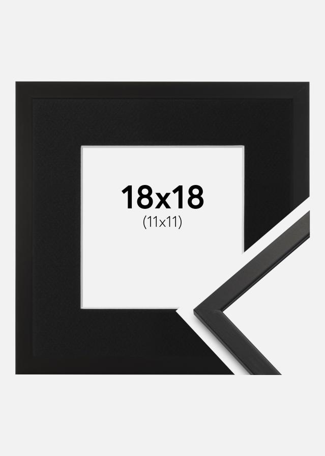 Ramme Edsbyn Sort 18x18 cm - Passepartout Sort 12x12 cm