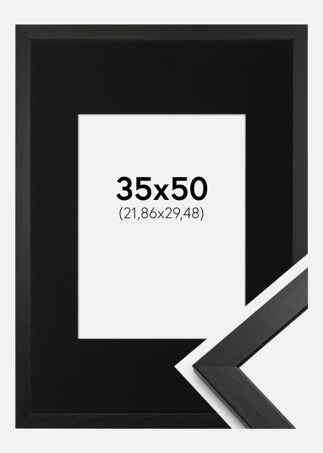 Ramme Stilren Sort 35x50 cm - Passepartout Sort 9x12 inches