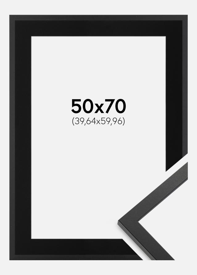 Ramme Trendy Sort 50x70 cm - Passepartout Sort 16x24 inches