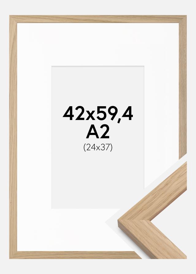 Ramme Oak Wood 42x59,4 cm (A2) - Passepartout Hvid 25x38 cm