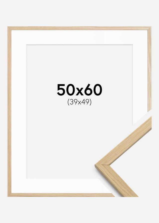 Ramme Edsbyn Eg 50x60 cm - Passepartout Hvid 40x50 cm
