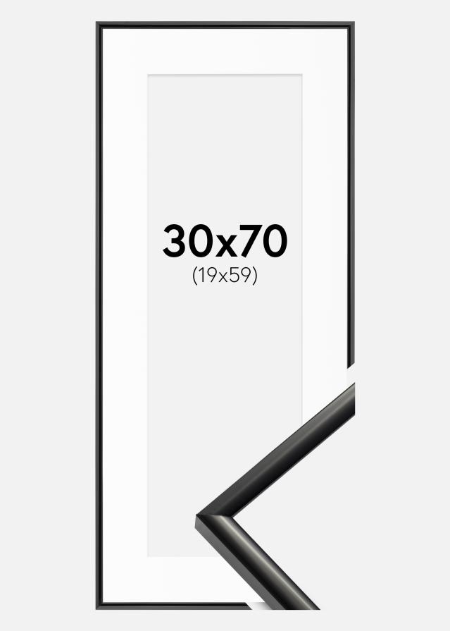 Ramme New Lifestyle Sort 30x70 cm - Passepartout Hvid 20x60 cm