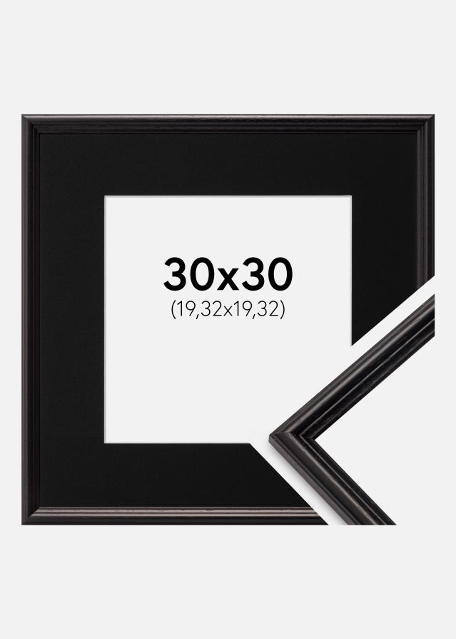 Ramme Horndal Sort 30x30 cm - Passepartout Sort 8x8 inches
