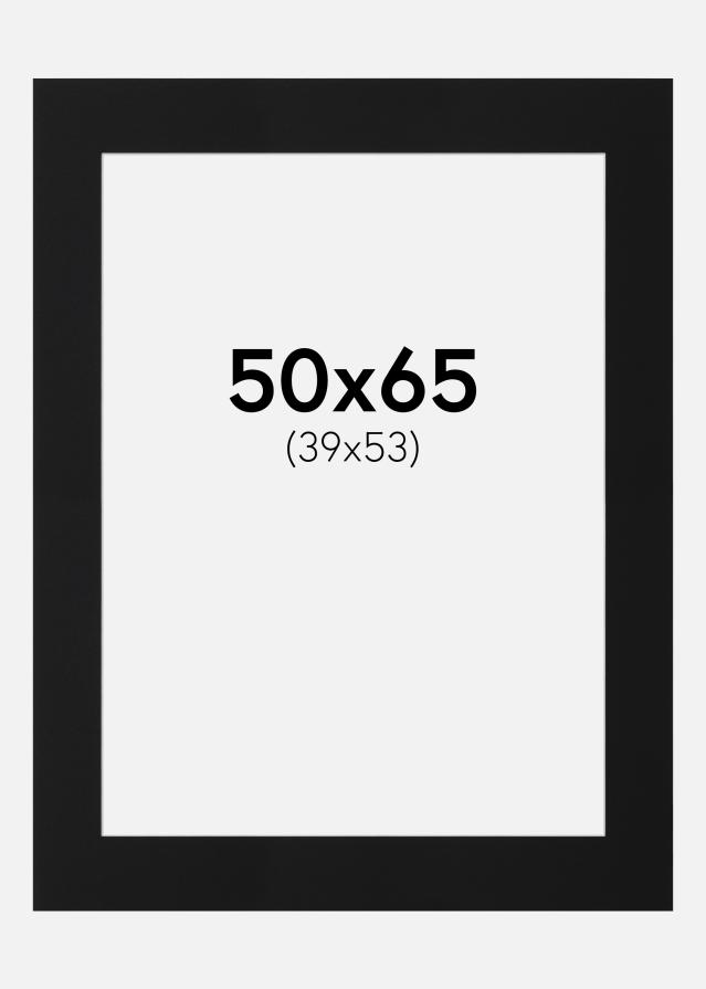 Passepartout Sort Standard (Hvid kerne) 50x65 cm (39x53)