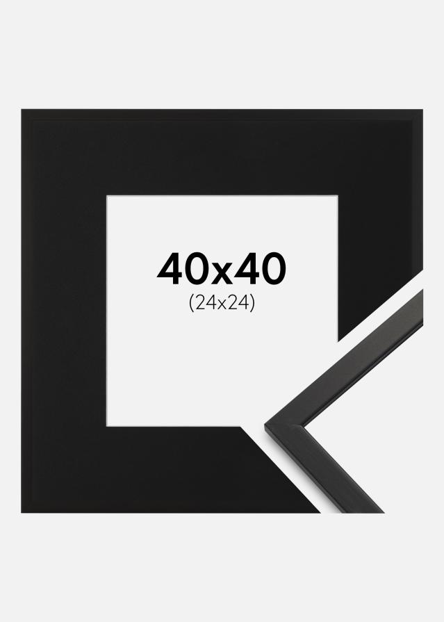 Ramme Edsbyn Sort 40x40 cm - Passepartout Sort 25x25 cm