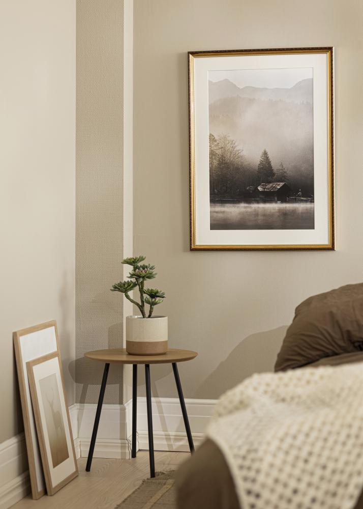 Ramme Abisko Guld 70x100 cm - Passepartout Hvid 61x91,5 cm