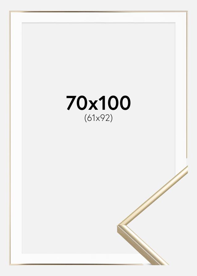 Ramme Visby Blank Guld 70x100 cm - Passepartout Hvid 62x93 cm