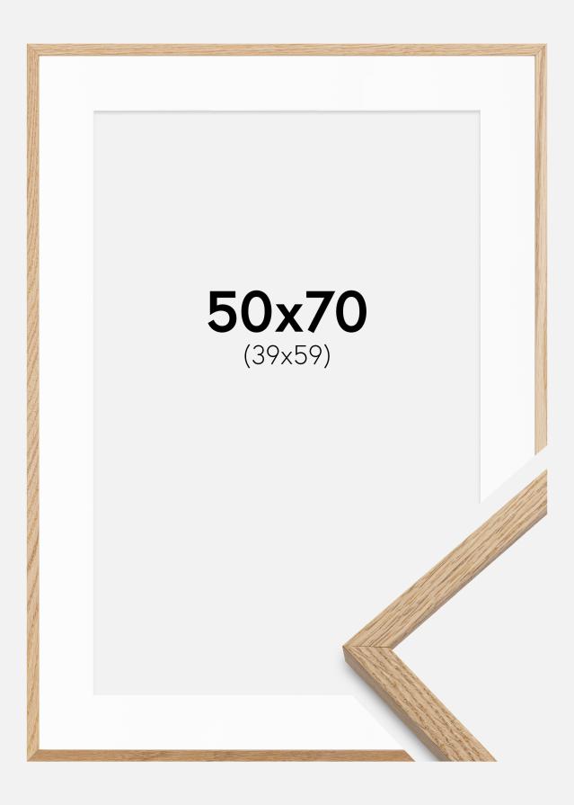 Ramme Oslo Eg 50x70 cm - Passepartout Hvid 40x60 cm
