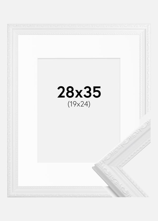 Ramme Abisko Hvid 28x35 cm - Passepartout Hvid 20x25 cm