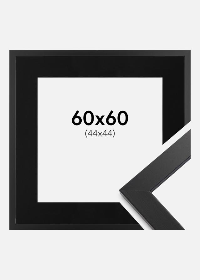 Ramme Black Wood 60x60 cm - Passepartout Sort 45x45 cm