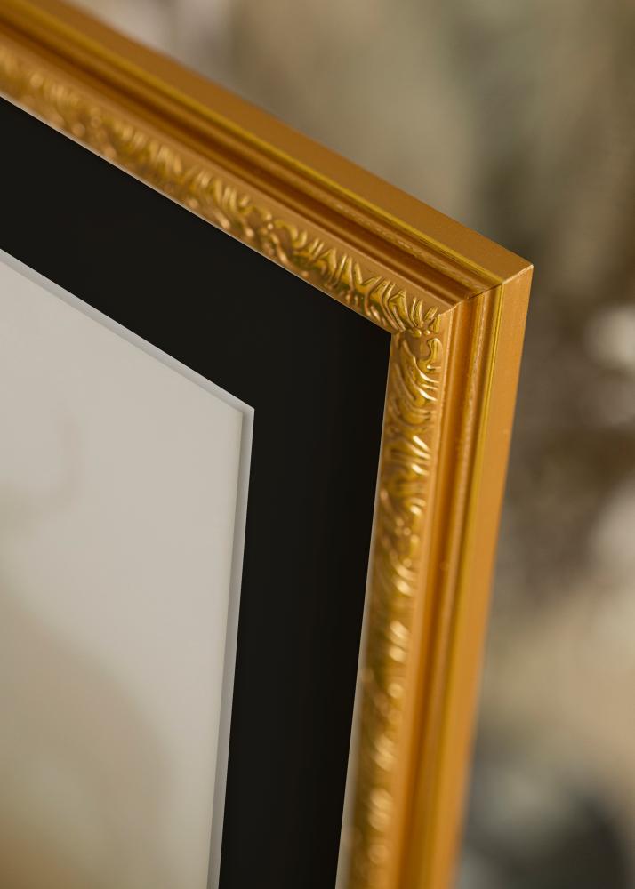 Ramme Nostalgia Guld 30x60 cm - Passepartout Sort 20x50 cm