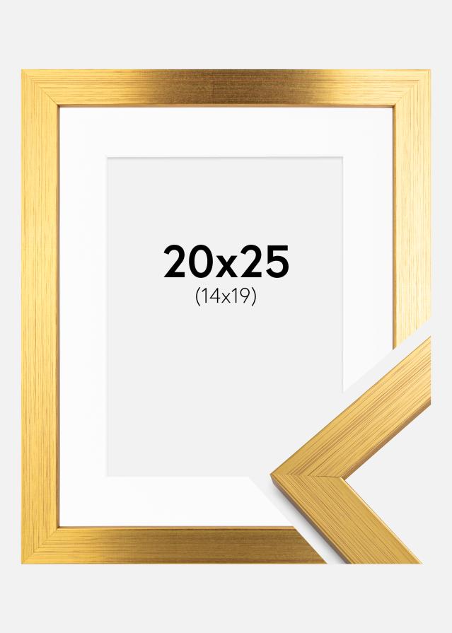 Ramme Gold Wood 20x25 cm - Passepartout Hvid 15x20 cm