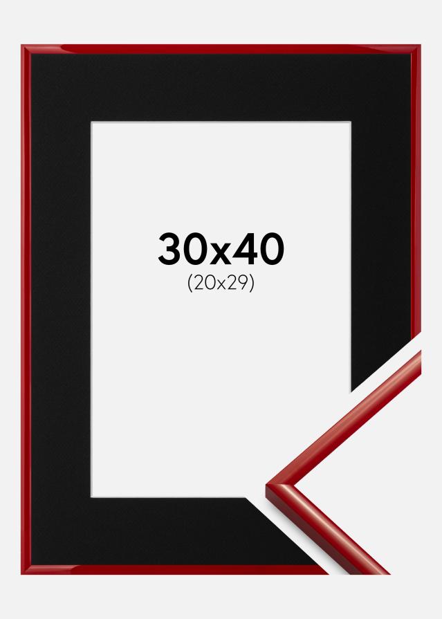 Ramme New Lifestyle Medium Red 30x40 cm - Passepartout Sort 21x30 cm