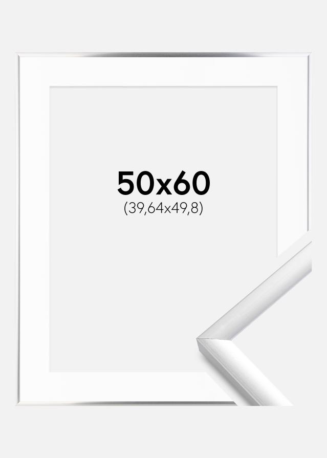 Ramme New Lifestyle Sølv 50x60 cm - Passepartout Hvid 16x20 inches