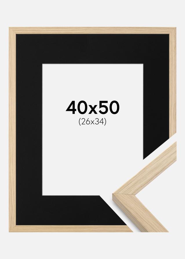 Ramme Grimsåker Eg 40x50 cm - Passepartout Sort 27x35 cm