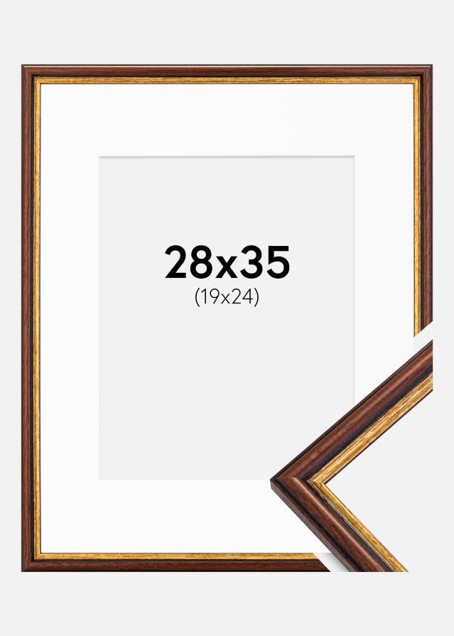 Ramme Horndal Brun 28x35 cm - Passepartout Hvid 20x25 cm
