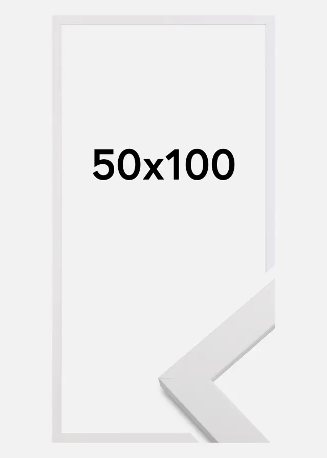 Ramme White Wood Akrylglas 50x100 cm