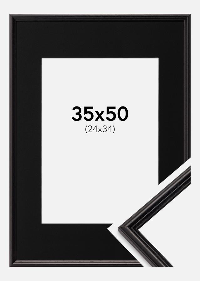 Ramme Horndal Sort 35x50 cm - Passepartout Sort 25x35 cm