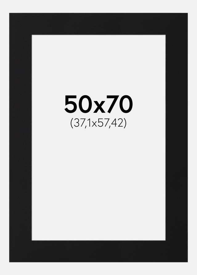 Passepartout Sort Standard (Hvid kerne) 50x70 cm (37,1x57,42)