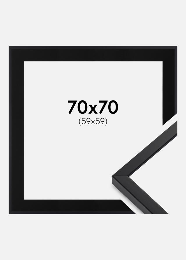 Ramme E-Line Sort 70x70 cm - Passepartout Sort 60x60 cm