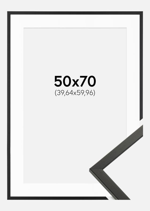 Ramme Galant Sort 50x70 cm - Passepartout Hvid 16x24 inches
