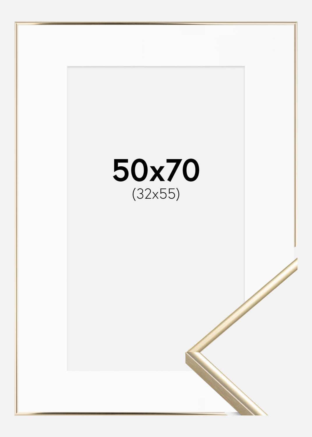 Product Image for Ramme Visby Blank Guld 50x70 cm - Passepartout Hvid 33x56 cm
