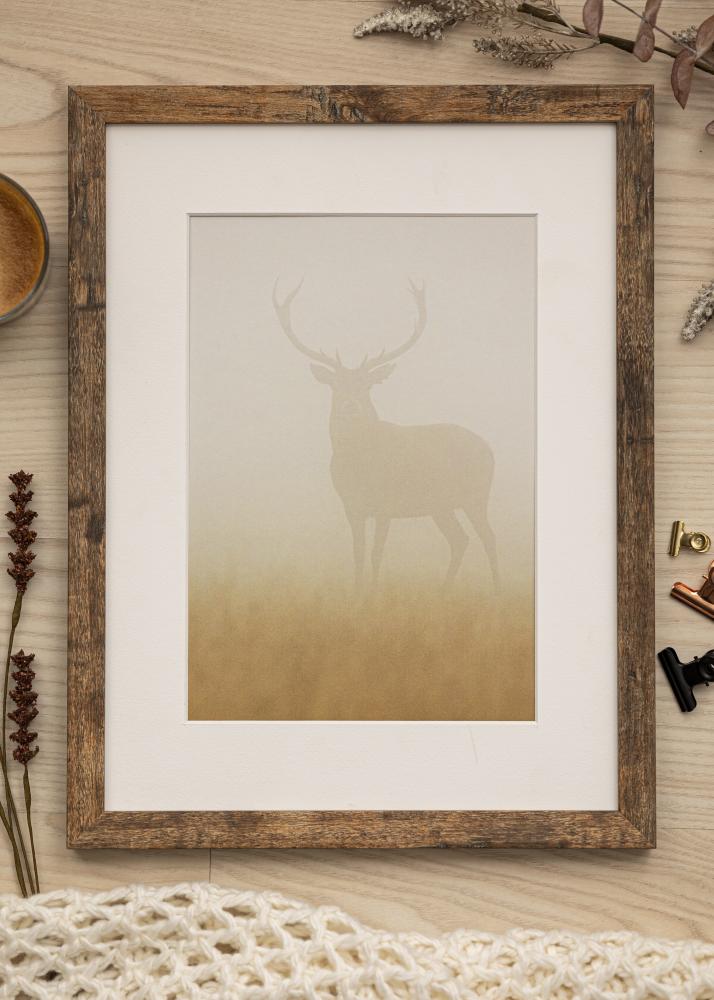 Ramme Fiorito Washed Oak 60x80 cm - Passepartout Hvid 50x60 cm