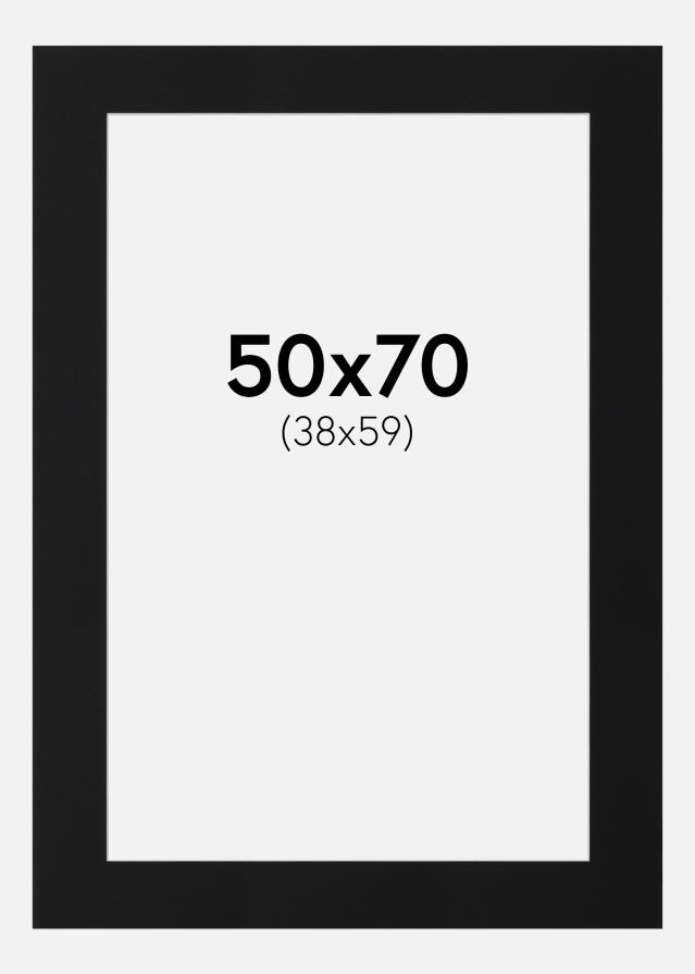 Passepartout Sort Standard (Hvid kerne) 50x70 cm (38x59)