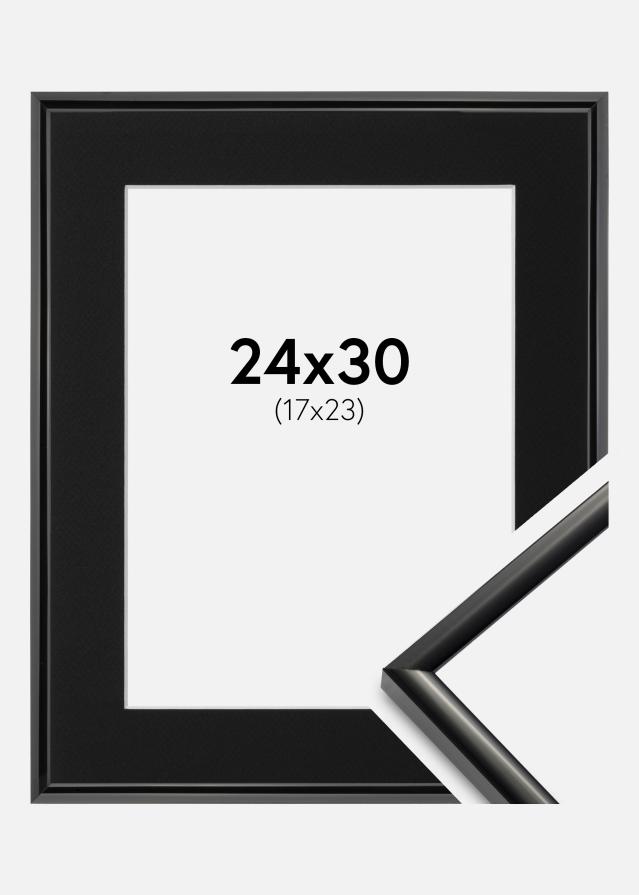 Ramme New Lifestyle Sort 24x30 cm - Passepartout Sort 18x24 cm