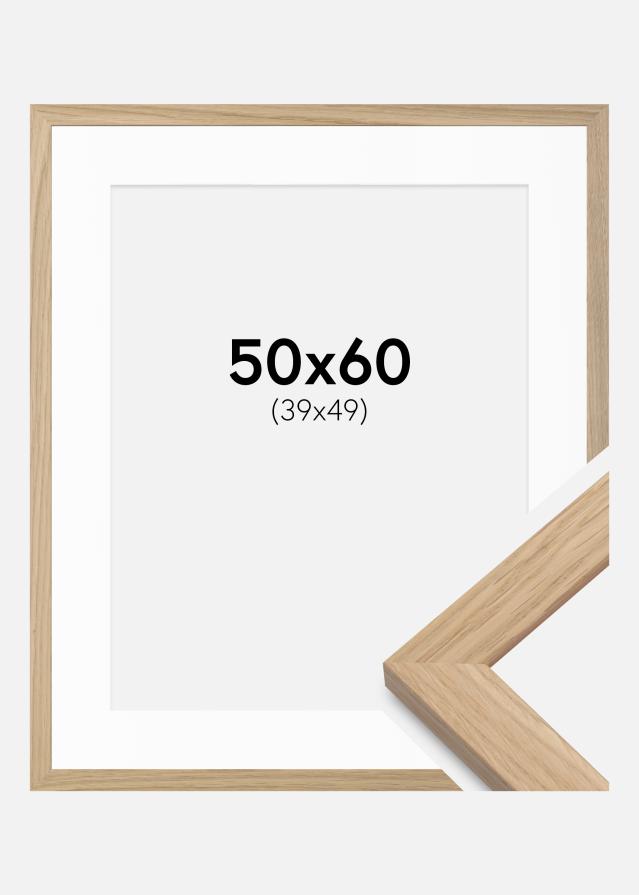 Ramme Oak Wood 50x60 cm - Passepartout Hvid 40x50 cm