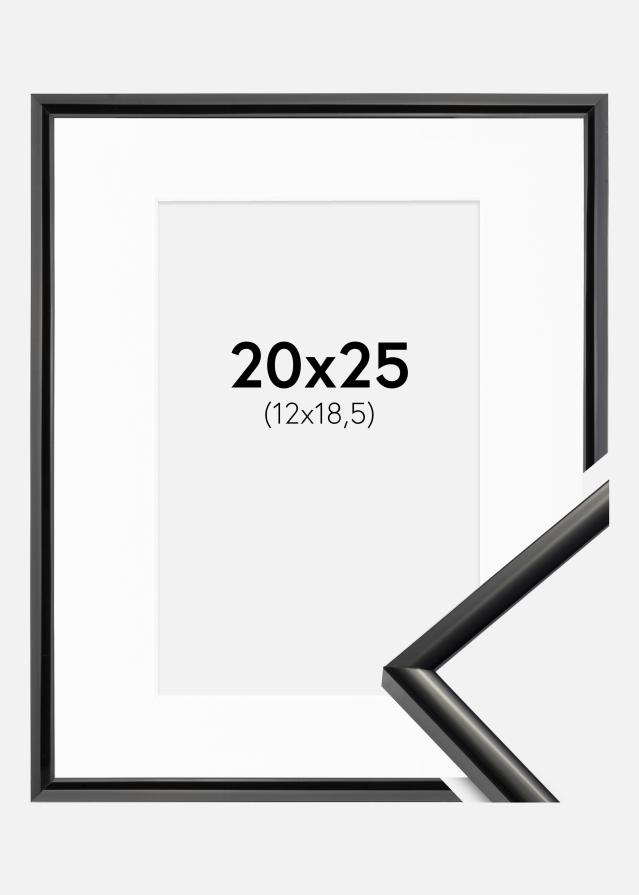 Ramme New Lifestyle Sort 20x25 cm - Passepartout Hvid 13x19,5 cm