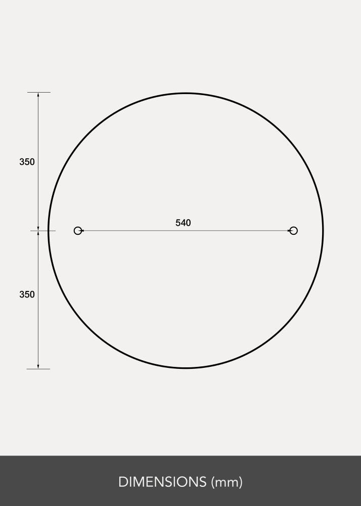 Spejl Clarity 70 cm Ø