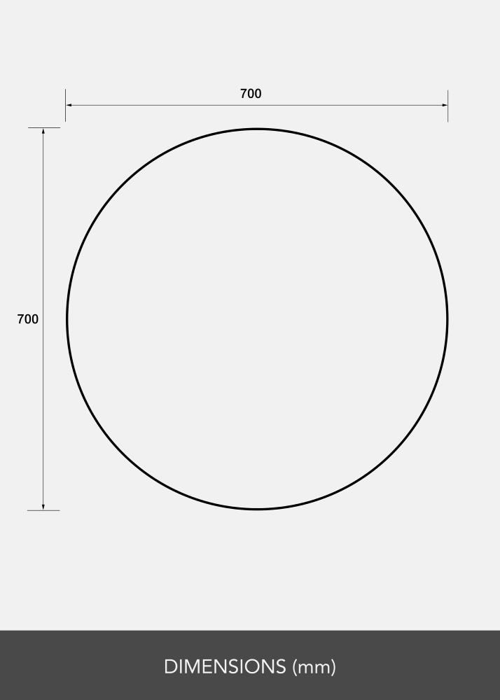 Spejl Clarity 70 cm Ø