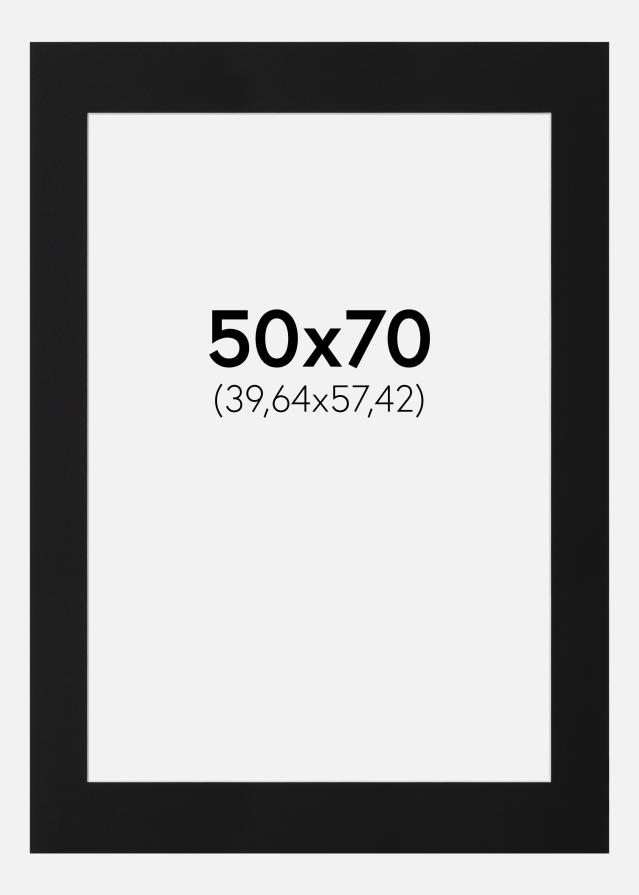 Passepartout Sort Standard (Hvid kerne) 50x70 cm (39,64x57,42)