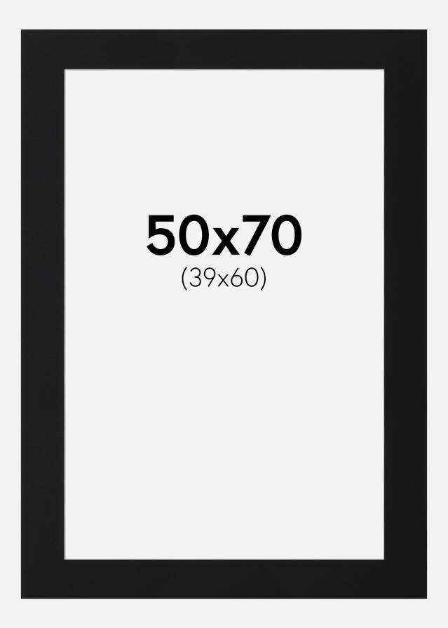 Passepartout Sort Standard (Hvid kerne) 50x70 cm (39x60)