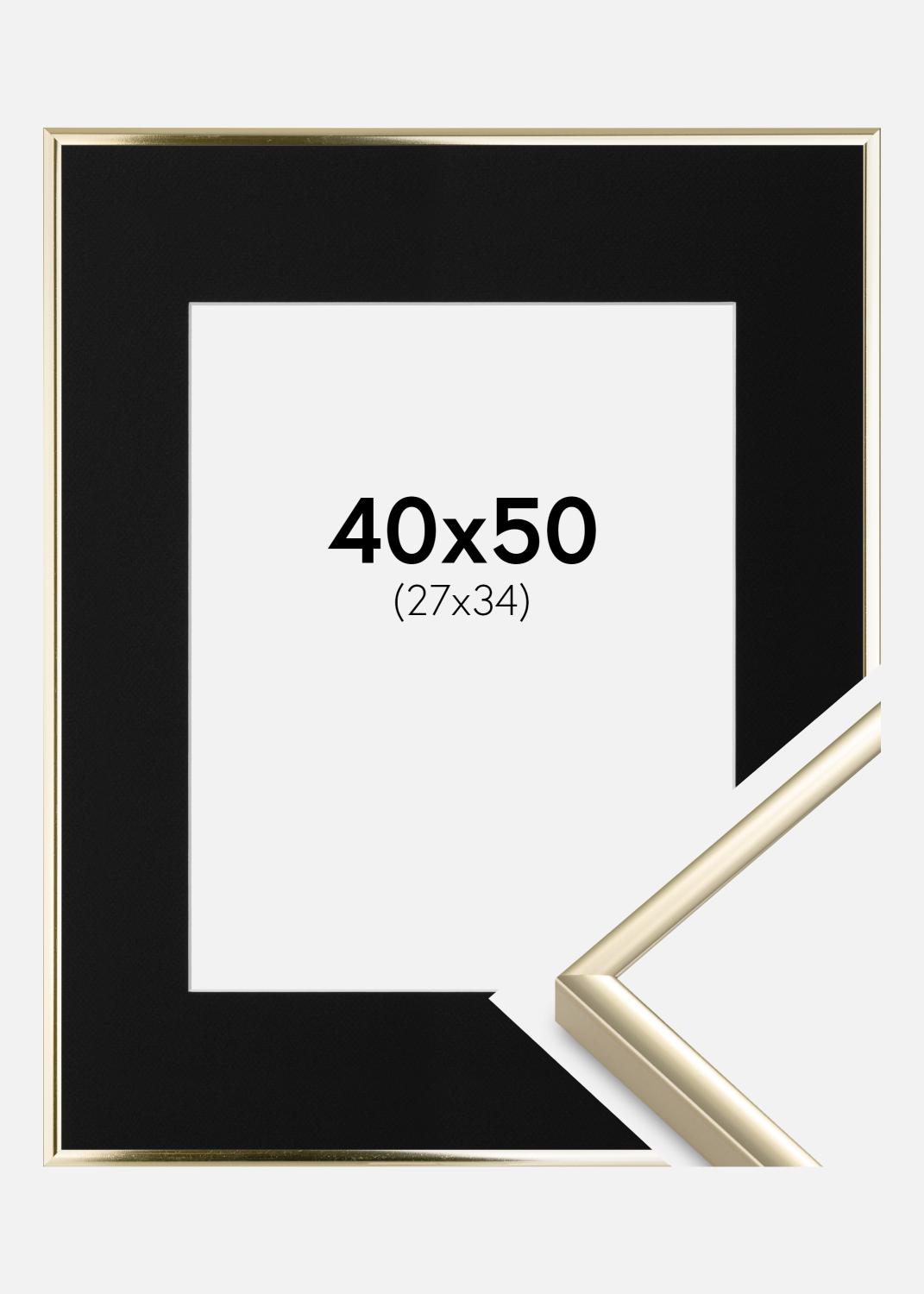 Product Image for Ramme Aluminium Blank Guld 40x50 cm - Passepartout Sort 28x35 cm