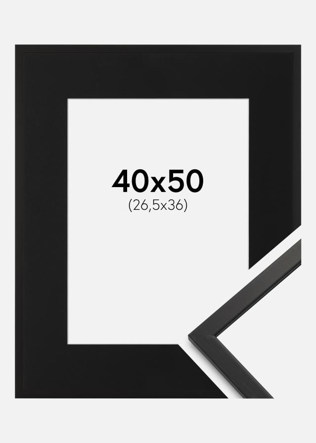 Ramme Edsbyn Sort 40x50 cm - Passepartout Sort 27,5x37 cm