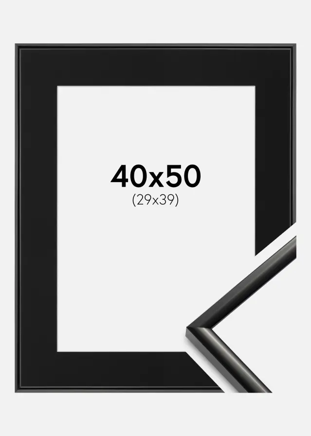 Ramme New Lifestyle Sort 40x50 cm - Passepartout Sort 30x40 cm