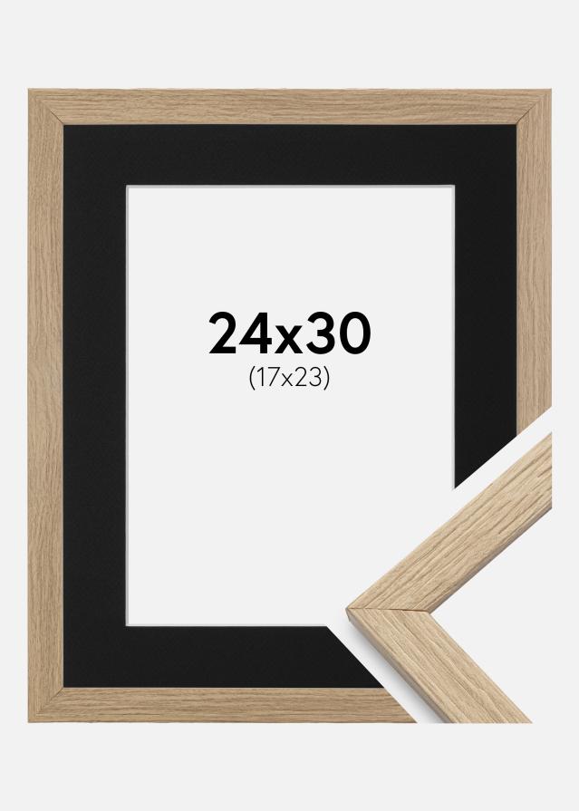 Ramme Stilren Eg 24x30 cm - Passepartout Sort 18x24 cm